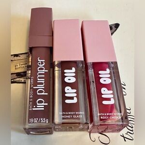 B&BW  Lip Plumper and Lip Oil Set -Alatti to Love, Honey Glaze & Rosy Cheeks